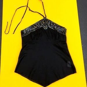Lovely Used Bebe Beaded Halter Top SzXS